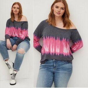 Tie Dye Torrid 1x off shoulder light weight